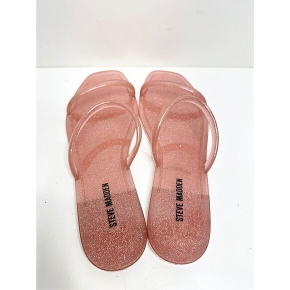 Steve Madden Sandals Womens Size 5 Pink Jelly Double Straps Slip On - Picture 4 of 8